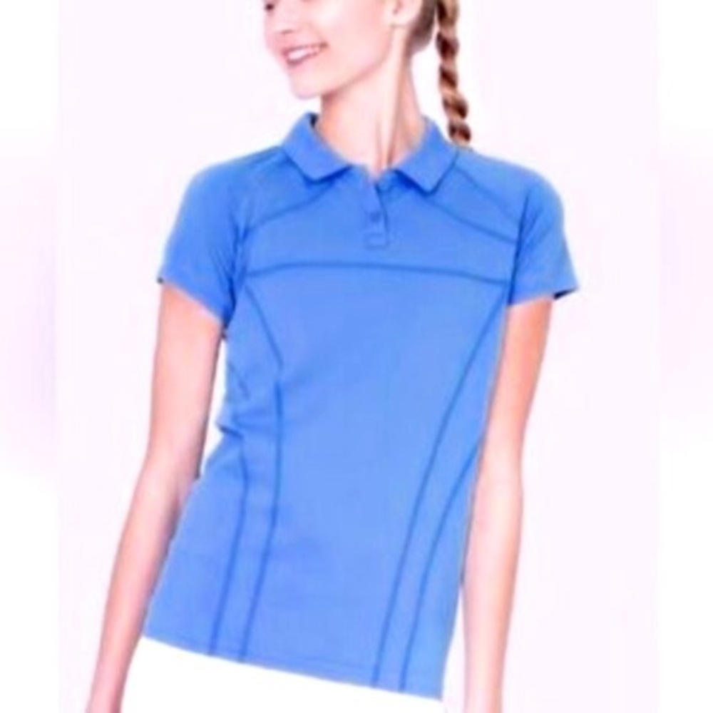 Ivivva by Lululemon Fly Tech Golf Tennis Performance Polo Top,  Pool Blue, 12